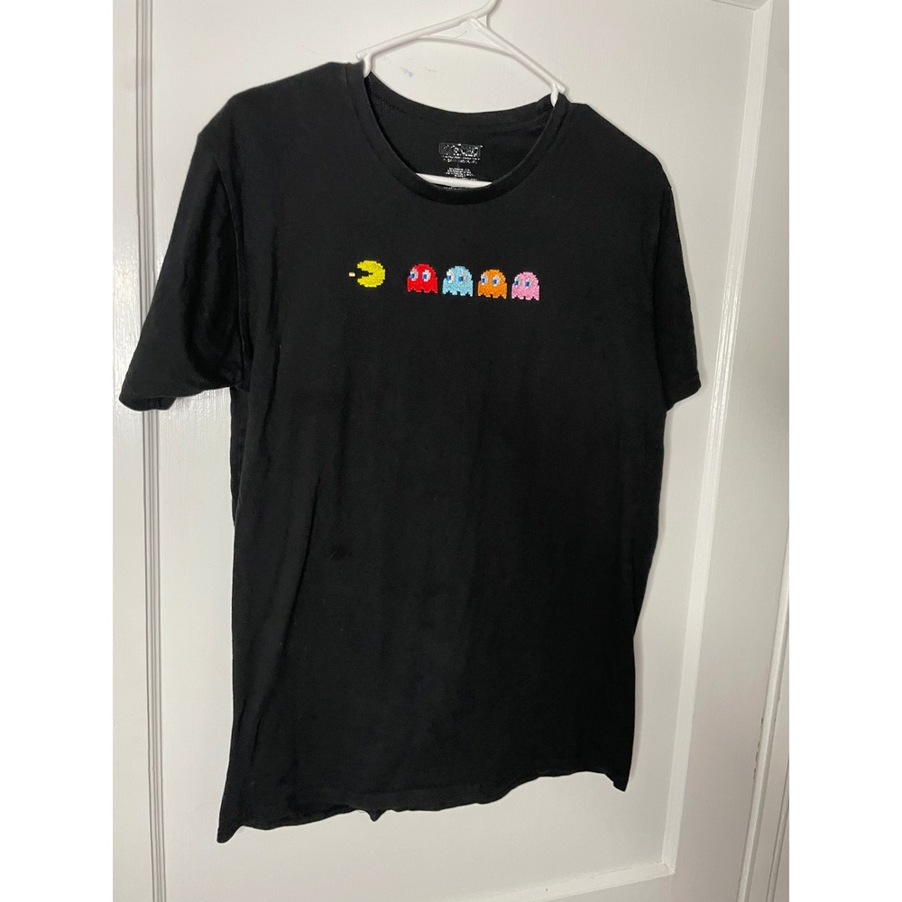 Pac-Man Arcade Video Game Pixel Art Graphic Black T-Shirt Men's Large‎